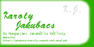 karoly jakubacs business card